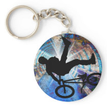 BMX in a Grunge Tunnel Key Chain