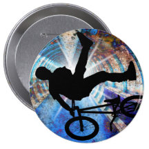 BMX in a Grunge Tunnel Pinback Button