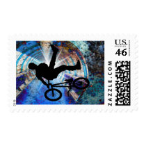 BMX in a Grunge Tunnel Stamp