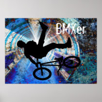 BMX in a Grunge Tunnel Print
