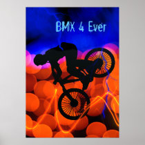 BMX in Light Crystals and Lightning Poster