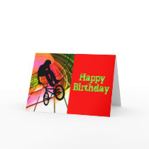 BMX in Lines & Circles Greeting Card