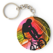 BMX in Lines & Circles Keychain