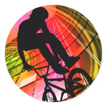 BMX in Lines & Circles Round Sticker