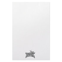 BMX king text design grayscale Customized Stationery