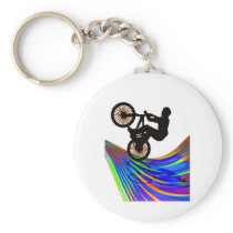 BMX on Rainbow Road Keychains