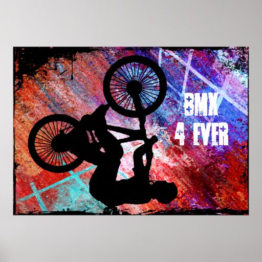 BMX on Rusty Grunge Posters
