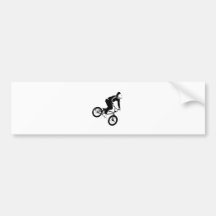 BMX Rider in Black and White Bumper Stickers