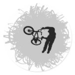 BMX Scribble Style Round Sticker