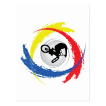 BMX Tricolor Emblem Postcard