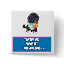 BO Obama YES WE CANine Button, square by NowPower BO Obama YES WE CANine Button, square