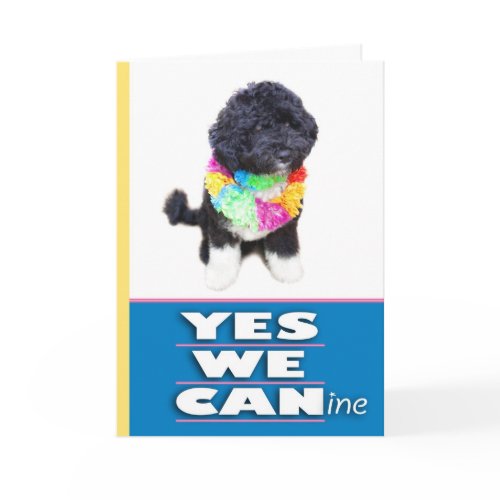 BO Obama YES WE CANine Greeting Card card