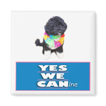 BO Obama YES WE CANine Magnet, square