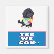 BO Obama YES WE CANine Magnet, square