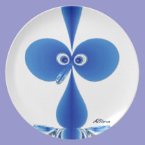 Bo-oby Bird Blue plates