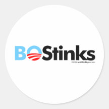 BO Stinks Graphic Round Sticker