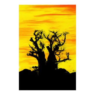 Boab Tree in Oils Print