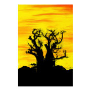 Boab Tree in Oils Print print