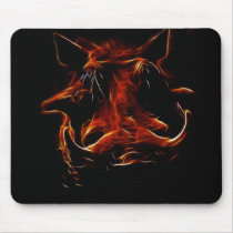 Boar coming out of the dark mouse pads