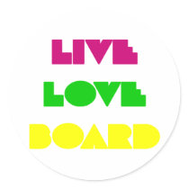 BoardChick Live Love Board Stickers