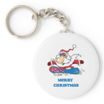 BoardChick Santa Merry Christmas Keychain