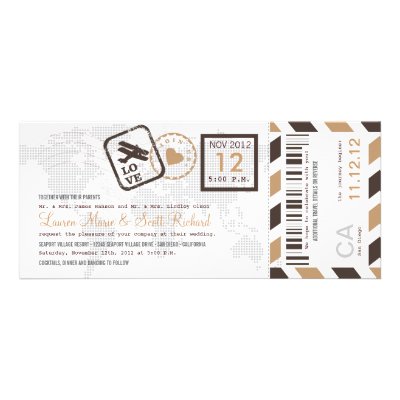 Boarding Pass Airmail Ticket Invitation