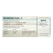 boarding pass beach waves wedding invites & RSVP