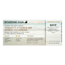 boarding pass beach waves wedding invites & RSVP