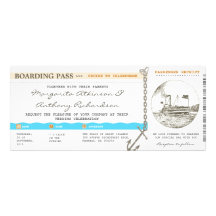 boarding pass cruise wedding invitations