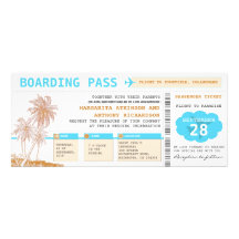 boarding pass destination wedding tickets invite