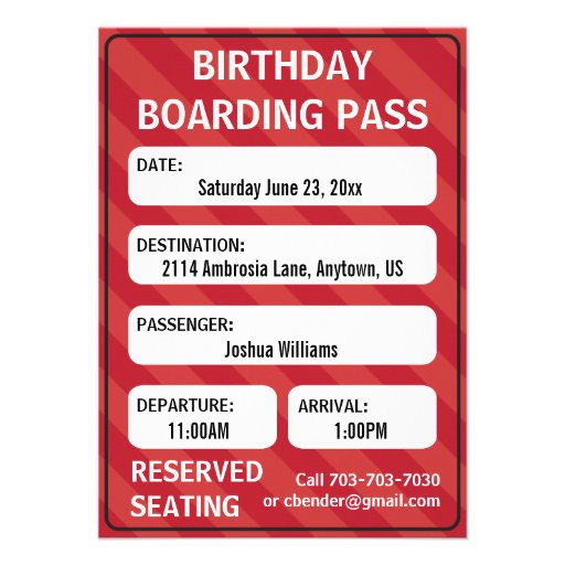 Boarding Pass Invitation