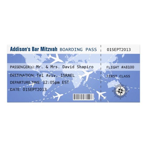 Boarding Pass Placecard Invitation (front side)