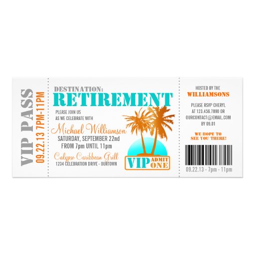Boarding Pass Retirement Party Invitations