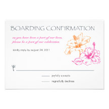 Boarding Pass RSVP Card Custom Announcement