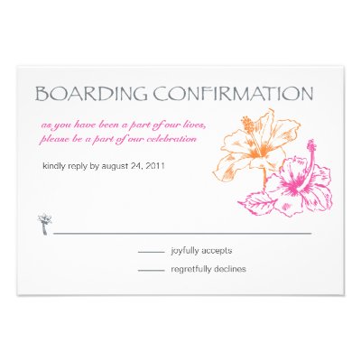 Boarding Pass RSVP Card Custom Announcement
