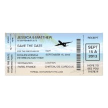 Boarding Pass Save The Date Invitation Announcemen