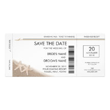 Boarding Pass Save the Date Invitations