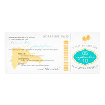 Boarding Pass Save the Date to Dominican Republic Announcements