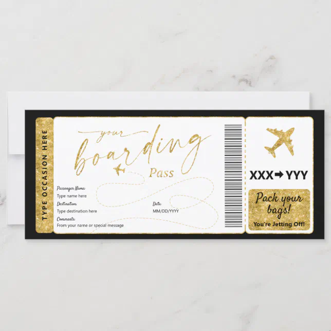 Boarding Pass Surprise Fake Airline Ticket Zazzle