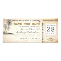 boarding pass tickets for save the date custom announcement