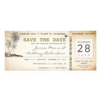 boarding pass tickets for save the date custom announcement