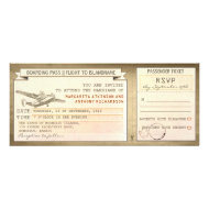 boarding pass tickets -vintage wedding invitations