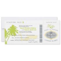 Boarding Pass to Cayman Islands Wedding Invitation