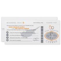 Boarding Pass to Cyprus Wedding Invitation