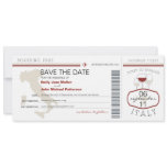 Boarding Pass to Italy Wedding Invitation