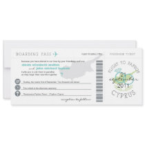 Boarding Pass to Paphos Cyprus Wedding Invitation