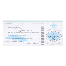 Boarding Pass to St. Thomas Wedding Invitation