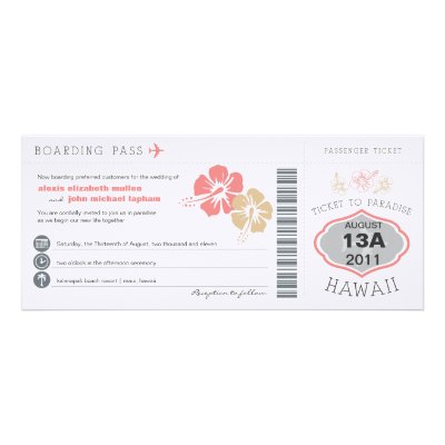 Boarding Pass Wedding Invitation