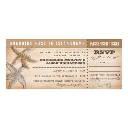 boarding pass wedding tickets with rsvp personalized announcements