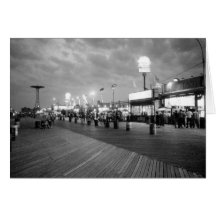 Boardwalk at Night Blank Greeting Card